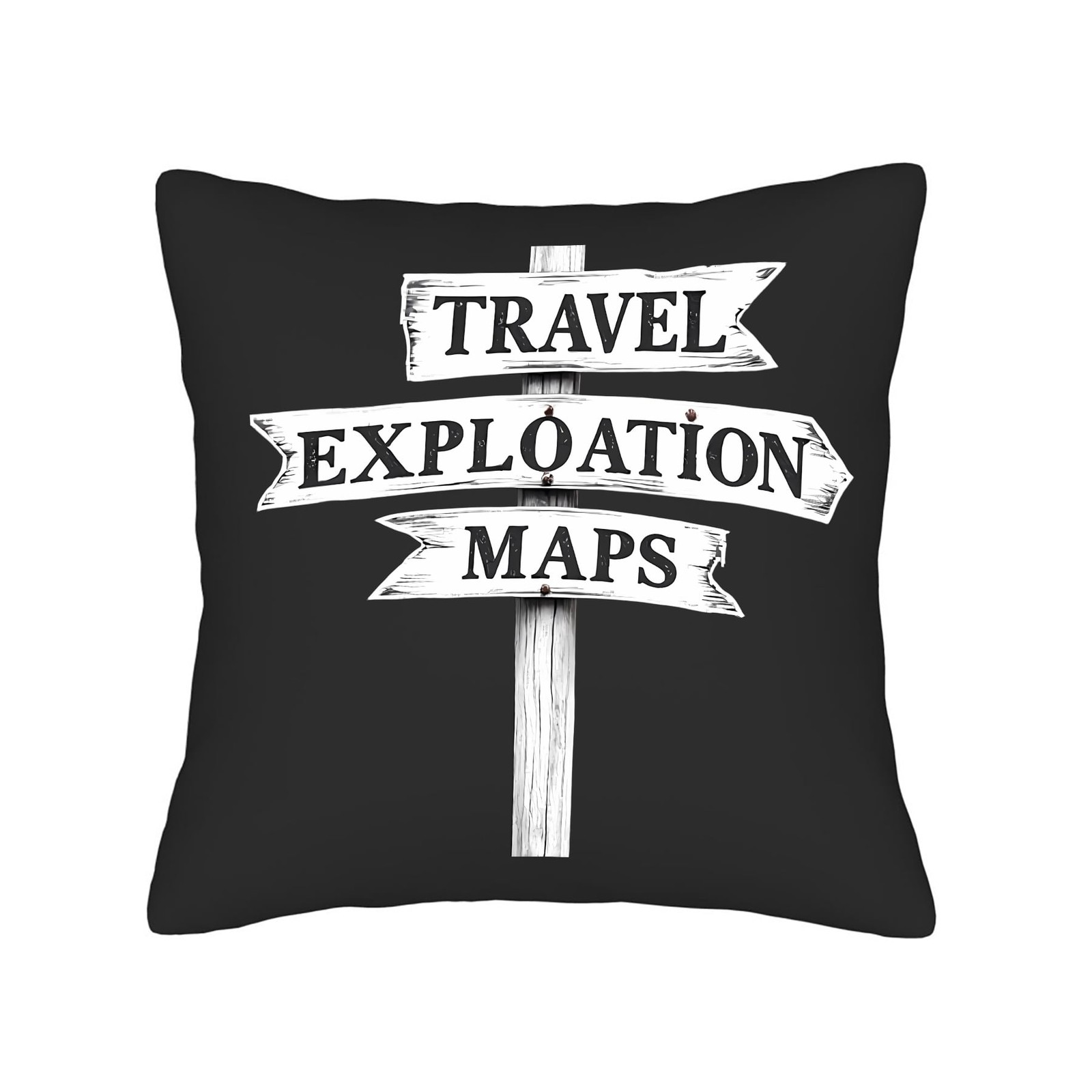 Set of 2 Decorative Throw Pillow Covers 18x18in - Travel-Inspired Design 