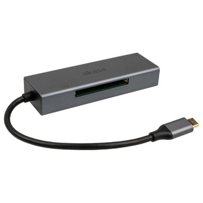 Akasa AK-CR-09BK CF MicroSD (TransFlash) SD SDHC SDXC Grau 5000 Mbit/s USB 2.0