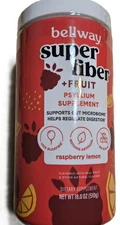 Bellway Super Fiber Fruit, Organic Psyllium Husk Powder Raspberry Lemon 1.2Lb