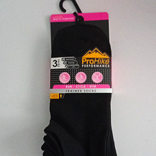 ProHike Performance Men's Low Cut Trainer Socks 3 Pairs UK 4-8 Black