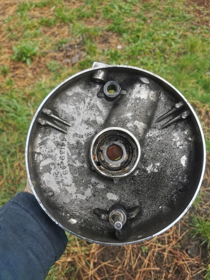 1949 Harley Davidson Hydraglide Front Brake Drum plate Panhead Chromed 44139-49 - Image 2 of 4