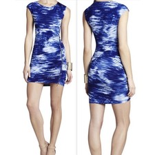 BCBG MAX AZRIA Dell Blue Cloud Bodycon Jersey Mini Dress XS