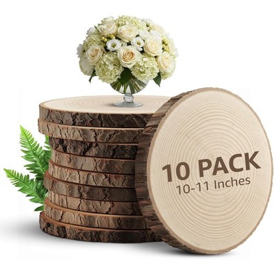 KARAVELLA Large Wood Slices for Centerpieces   11-13 inches (10 Pack