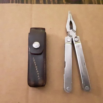  Vintage Leatherman Tool  With Original Leather Sheath - No Date - Multi Tool 