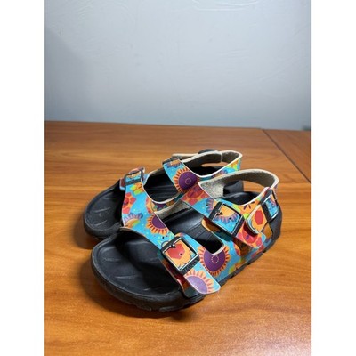 Birkis by Birkenstock Kids Sandals Size 32 Psychedelic Sun Heart Multi-Color