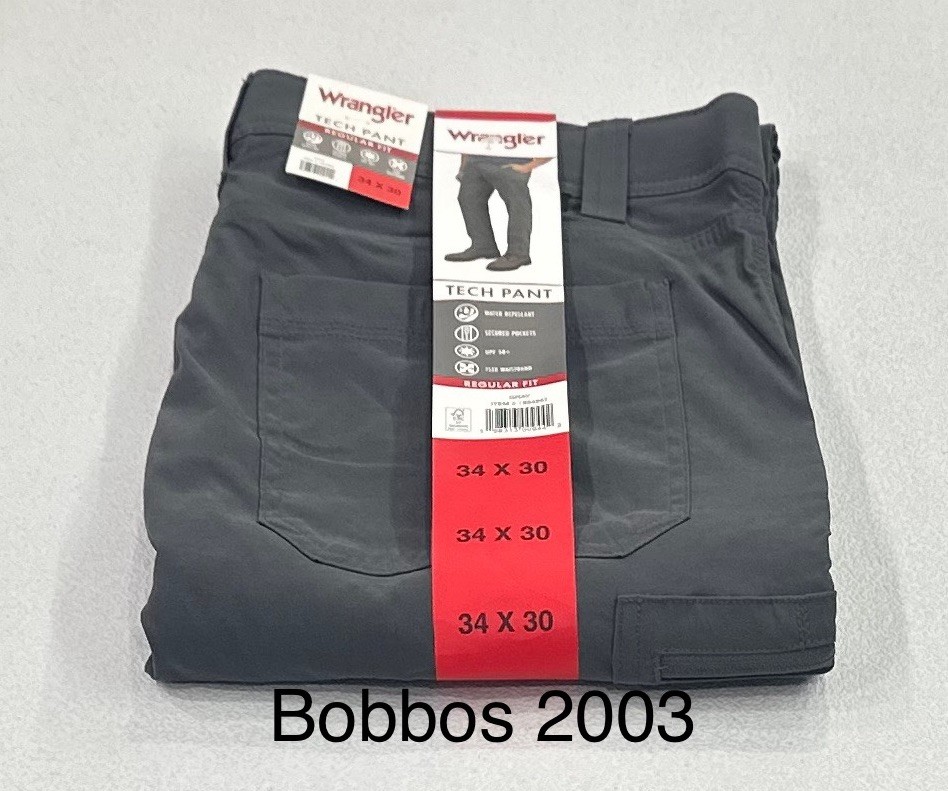 Wrangler Men's Regular Fit Tech Pants, Gray, Size 34X30