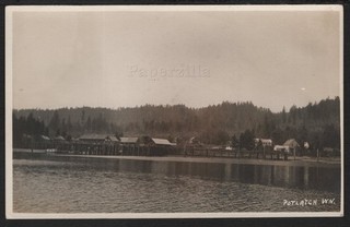 WA Hood Canal RPPC c.1908 POTLATCH WATERFRONT Steamboat Dock Mason County