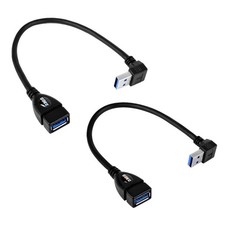 UCEC USB 3.0 Extension Cable, Male to Female 90 Degree Black-Up Down Angle
