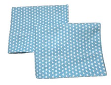 Set of 2 New Blue White Flannel Pillowcases W/White Stars 20X30 Standard/queen