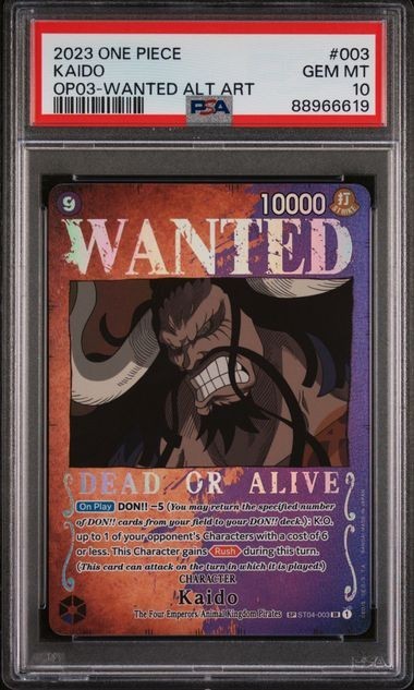 2023 One Piece Pillars of Strength OP03 Kaido Wanted Alternate Art #003 PSA 10