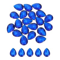 20 StüCk Flache RüCkseite Acryl TräNenform Edelsteine 18X25Mm Dunkelblau