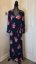 NWT Joules Navy Floral Chloe Midaxi Long Faux Wrap Dress Size 12 Summer