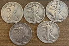 Lot Of 5 Pre 1964 Silver Half Dollars