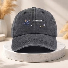 Artemis II To The Moon And Beyond Washed Cotton Baseball Cap Space Mission Hat