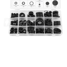 ⁺125pcs 18 Sizes Rubber Grommet Firewall Hole Plug Set Electrical Wire Gasket