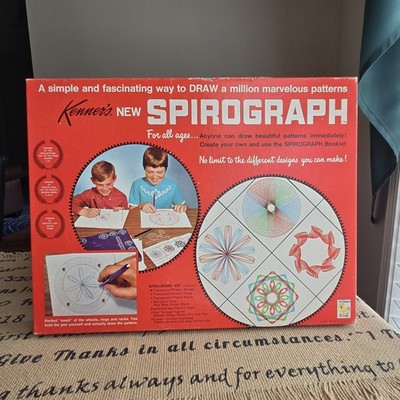 Vtg 1967 Kenner's Spirograph Red Drawing Set #401 Gears Manual Pens Complete