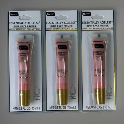 3PK b.pure Essentially Ageless Blur Face Primer Hyaluronic Acid 0.5oz NIB