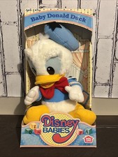 Hasbro Softies Disney Babies VINTAGE DONALD DUCK Plush in Box 1986 Hasbro