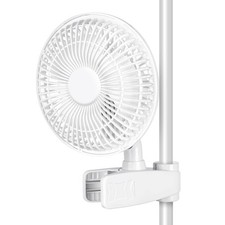 HealSmart Clip Fan, 6-Inch Grow Tent Monkey Wall 1 Pack, White