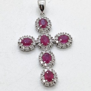 Jewelry Pendant Head Ruby 1.25ct White Gold 4403714