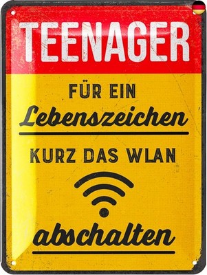 LANOLU Retro Blechschild WLAN ABSCHALTEN LEBENSZEICHEN Gaming Schild, HIER WIRD