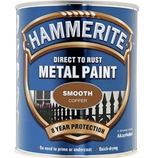 Hammerite Metal Paint Smooth 250ml Copper Gloss Direct to Rust 8 Year