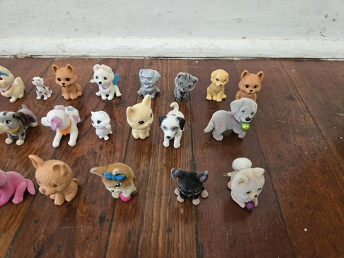 Lot (21) Vintage BARBIE Dream Pets Flocked Fuzzy Dog Puppy in my Pocket Figures - Picture 3 of 3
