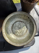 Antique Metal Strainer Primitive Farmhouse Colander Rustic Tin Kitchen Decor 10"