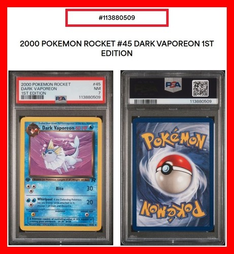 Dark Vaporeon (1st Edition) graded PSA 7 for sale on eBay