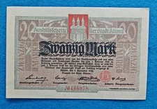 07 263 Notgeld Stadt Altona 20 Mark, 2.11.1918-1.2.1919, KN rot 6-stellig