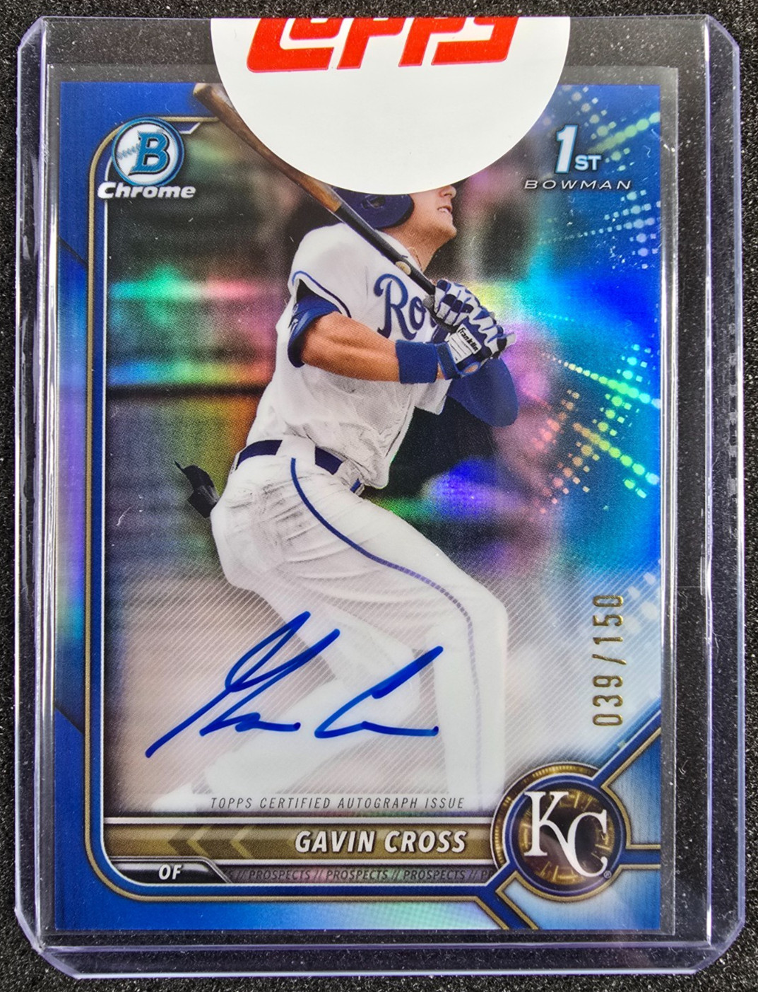 2022 Bowman Draft Chrome 1st Blue Refractor AUTO /150 Gavin Cross #CDA-GC