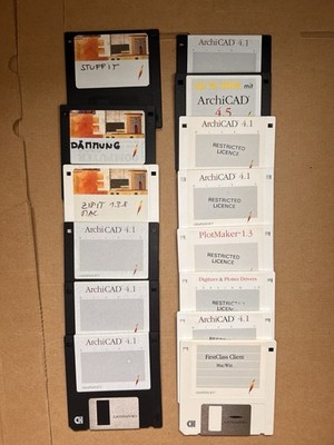 ArchiCAD 4.1 + 4.5 Graphisoft Mac Disketten Konvolut PlotMaker Vintage 1994 