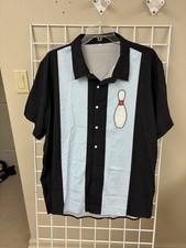 An Unbranded. Button Up Bowling Shirt Size 3XL. Short Sleeve. Polyester. EUC