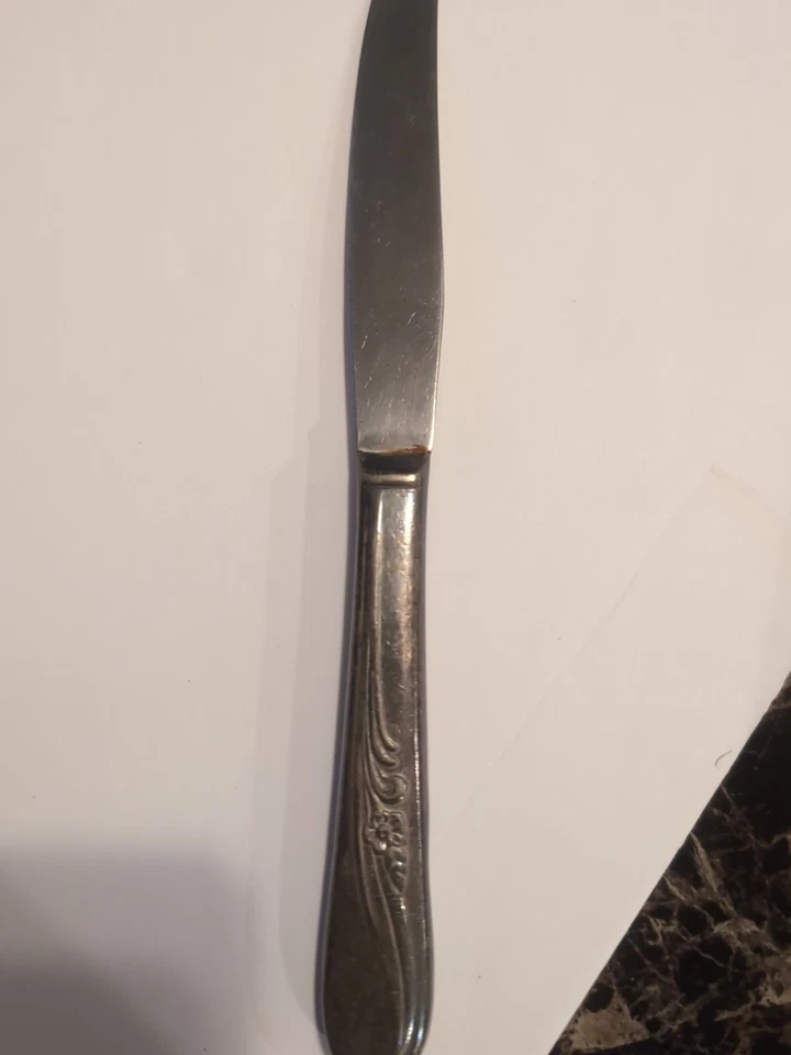 Cuchillos H & T MFG CO c1940 FLOR DE PRADO PLATEADO MODERNO HUECO 2 Cuchillos Foto 2 de 4