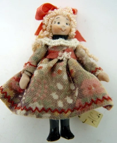Vintage OOAK IGMA Artist Ethel Hicks 1.75" DOLL 1:12 Dollhouse Nursery Miniature