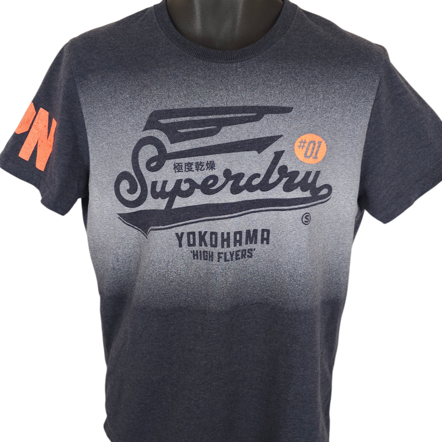 Superdry T Shirt Mens Size Large Gray Yokohama High Flyers