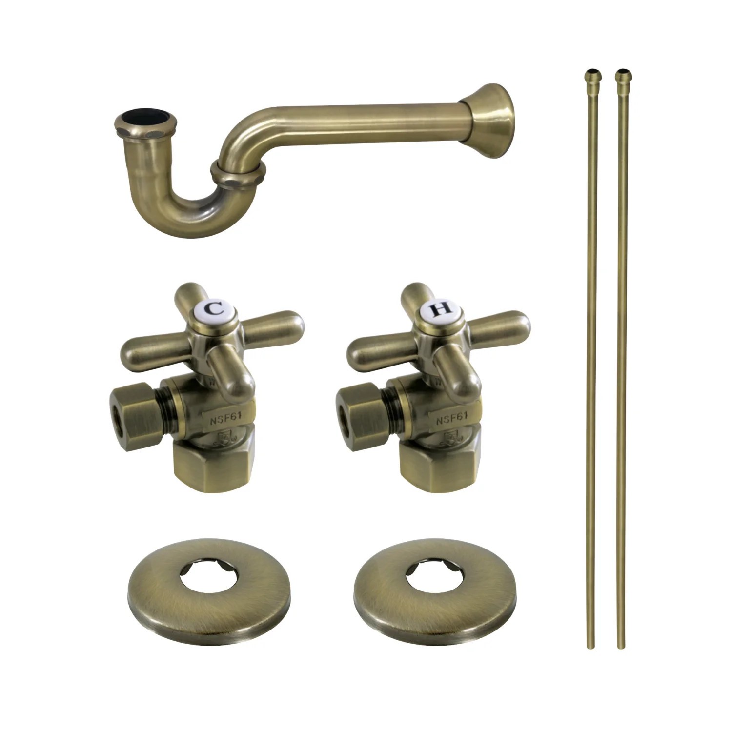 Kingston Brass KPK20 Gourmet Scape Plumbing Supply Kit - Brass