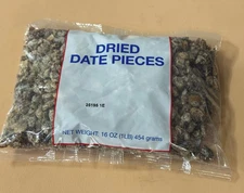 USDA FOOD Dried Date Pieces 16 oz. Bag Dry Fruit (1 lb.) 454 g, see descr.