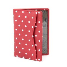 GENUINE LEATHER OYSTER CARD / TRAVEL PASS HOLDER WITH POLKA DOT PATTERN