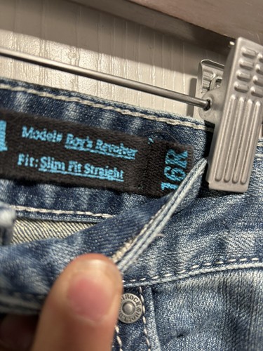 Rock & Roll Cowboy Boy's Revolver Slim Fit Straight Leg Blue Denim Jeans Size 16 - Picture 5 of 5