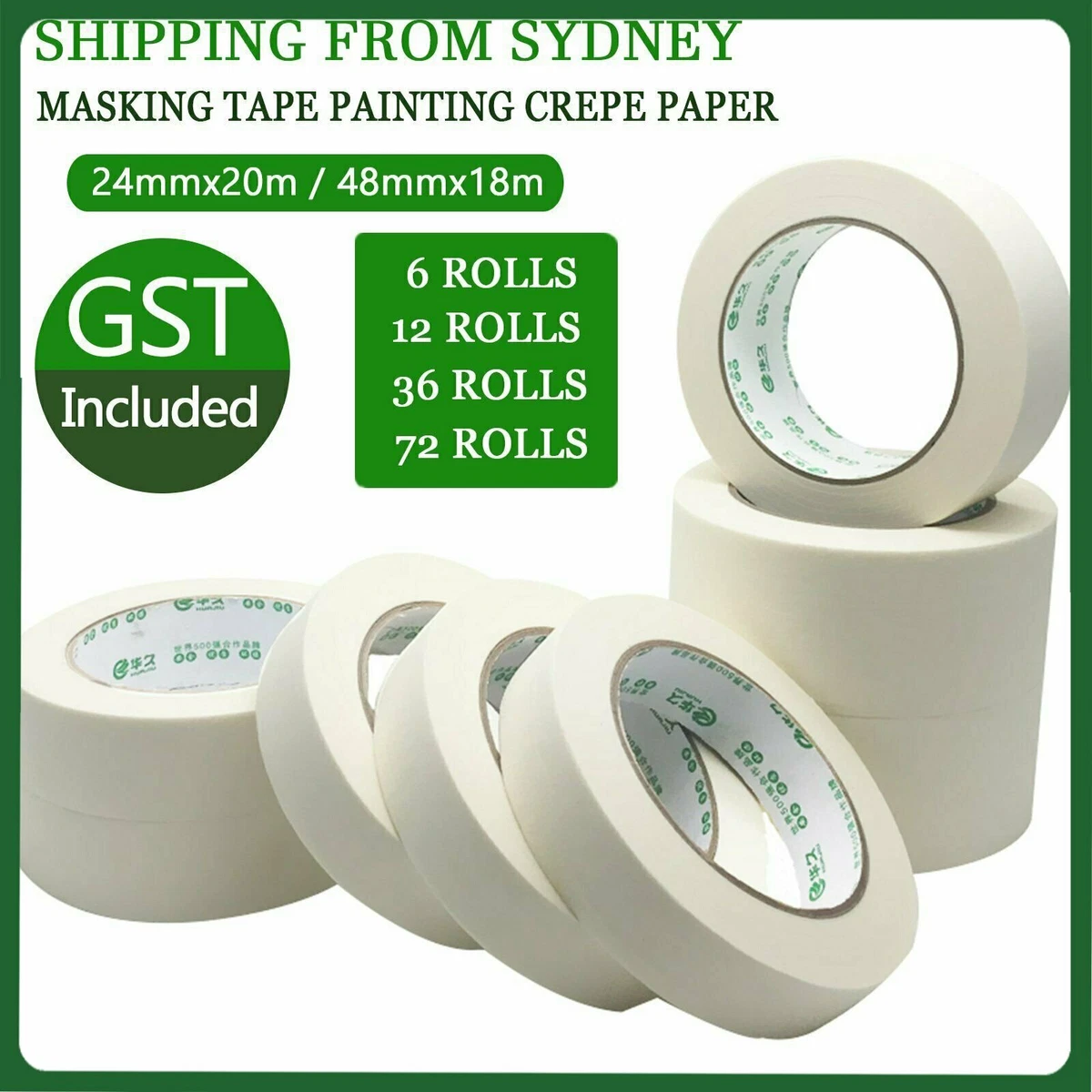 Masking Tape Painting Crepe Paper 24mm 48mm Painter Painting Cove DIY Craft Bulk