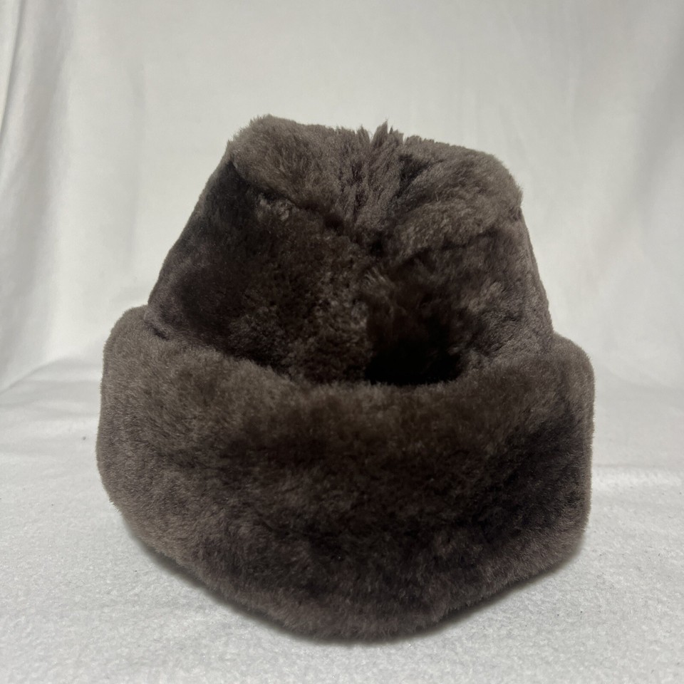 Vtg 60s 70s LL Bean Shearling Ear Flap Hat Mouton Lamb Mens L New Water