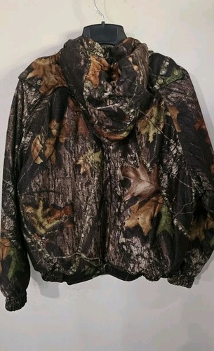 Vintage Woolrich Woolen Mills Camo Bomber Hooded Jacket Mens Medium - Picture 6 of 6