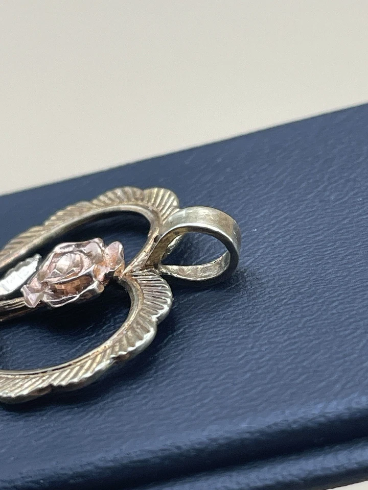 Colgante corazón vintage 1984 14 quilates oro amarillo, blanco y rosa 2,30 g joyería para mujer” Foto 3 de 4