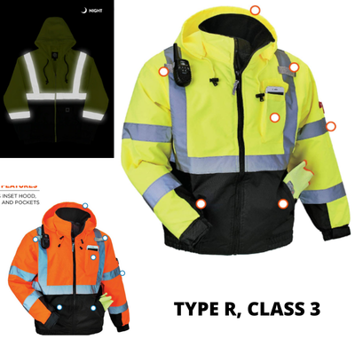 Radians SJ210B Men's Reflective Bomber Jacket - iWantWorkwear