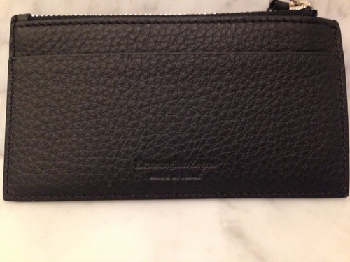 Cartera para tarjetas de cuero delgada Ermenegildo Zegna - negra, nueva con etiquetas - Imagen 2 de 4