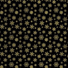 Feline Drive Fabric CHRISTMAS Gold Metallic Snowflakes Fat Quarter 18"x22" FQ