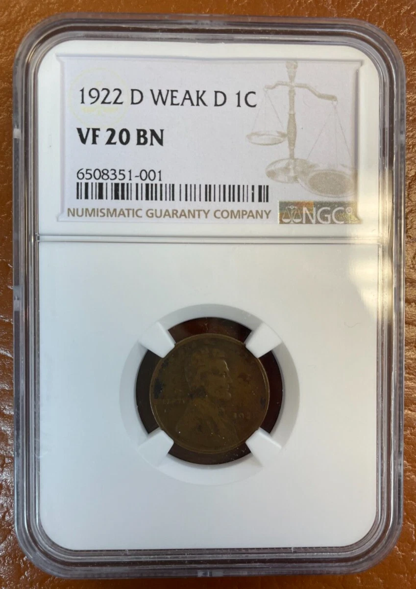 ミルフィーユです VF 20 Graded 1922 Year Lincoln Wheat US Small Cents (1909-1958