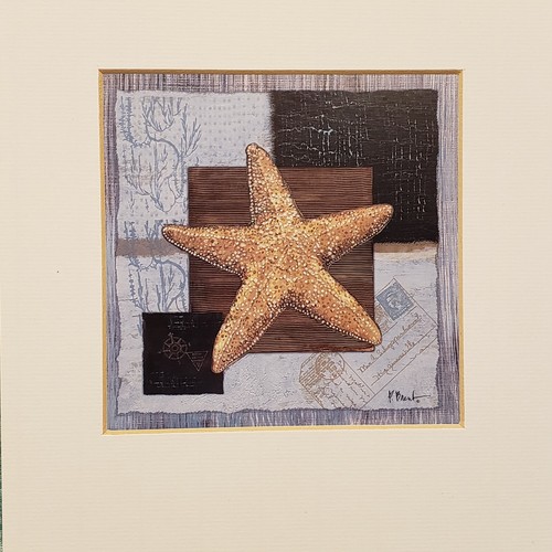 P. BRENT SIGNED MATTED & FRAMED STAR FISH PRINT 9.5"X11.5" - Picture 6 of 11