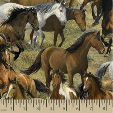 Rhapsoy West Packed Horses Fabric - BTY